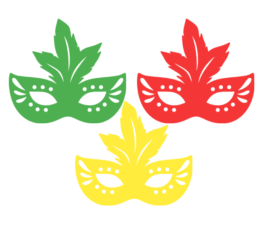 Raamsticker Masker met pluim - carnaval