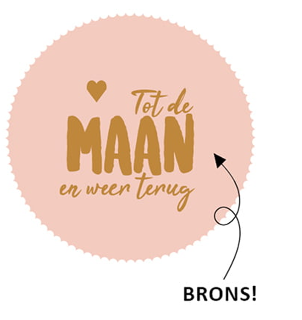 Tot de Maan en weer terug -  Cadeausticker