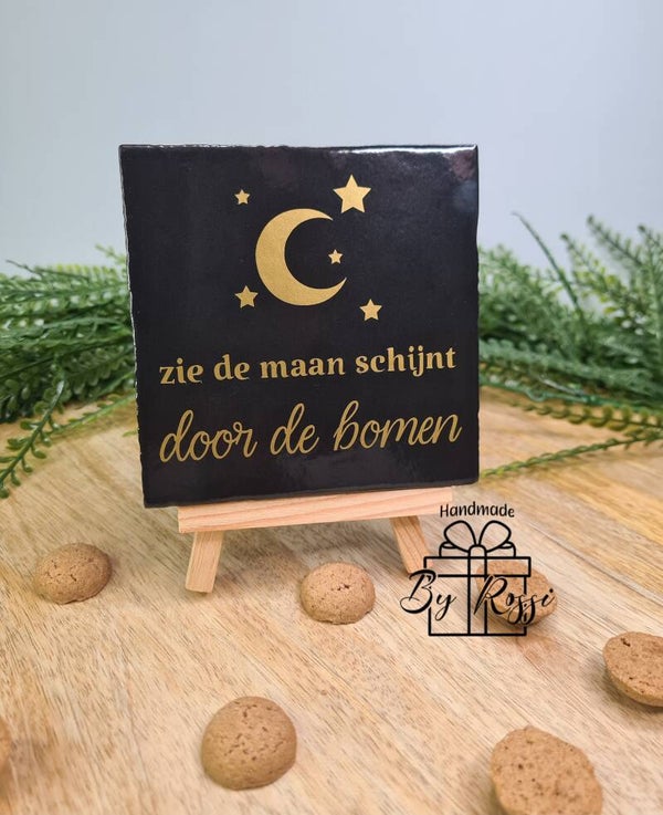 Sinterklaas tegeltje -  Zie de maan schijnt door de bomen