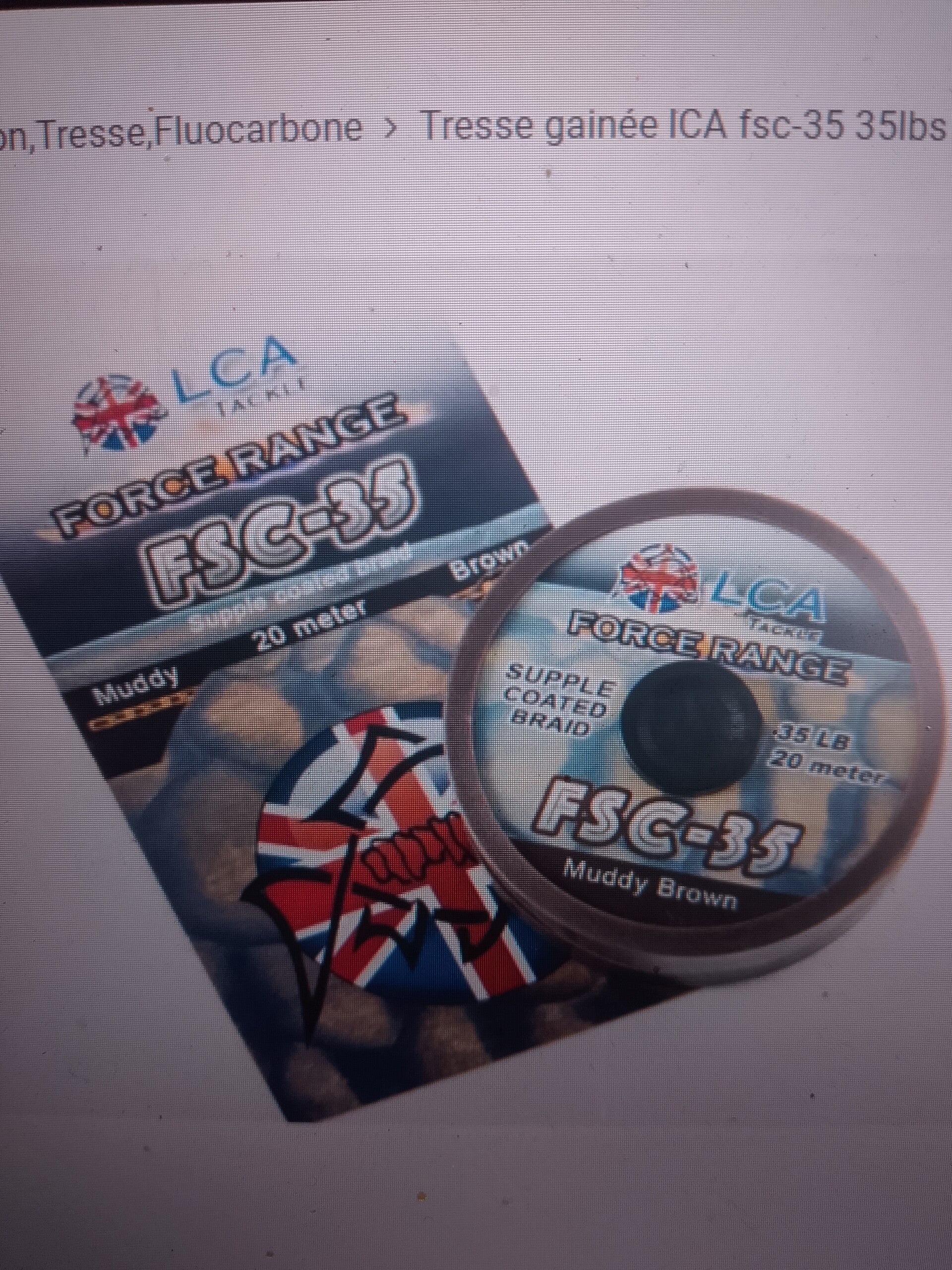 Tresse gainée lCA fsc-35 35lbs 20m browm