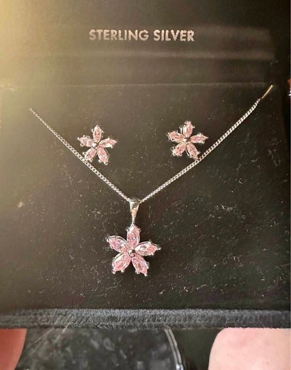 Sterling silver necklace and ear rings