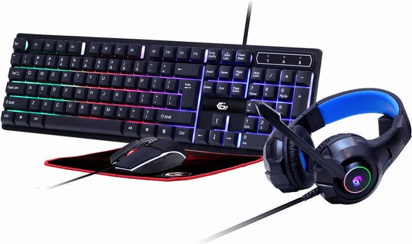 Gembird Ghost 4-in-1 backlight gaming kit toetsenbord en muis