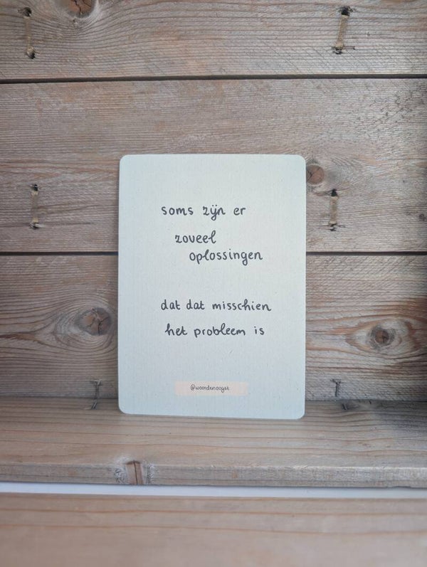Zoveel oplossingen