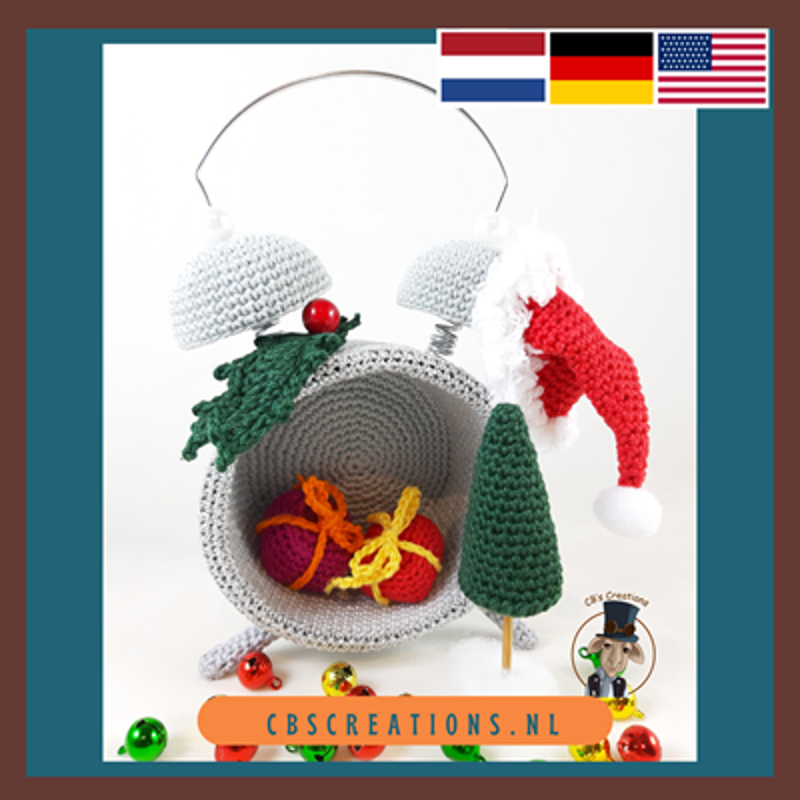 Amigurumi  Haakpatroon wekker voor Kerst