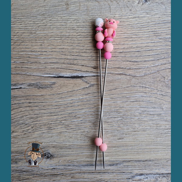 Amigurumi sticks Roze Biggetje