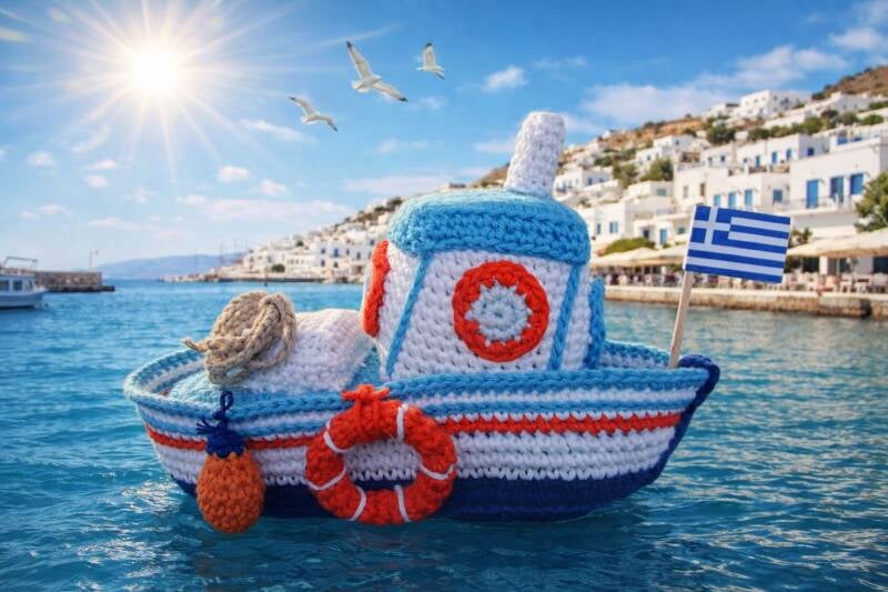 Bootje gehaakt door Conny