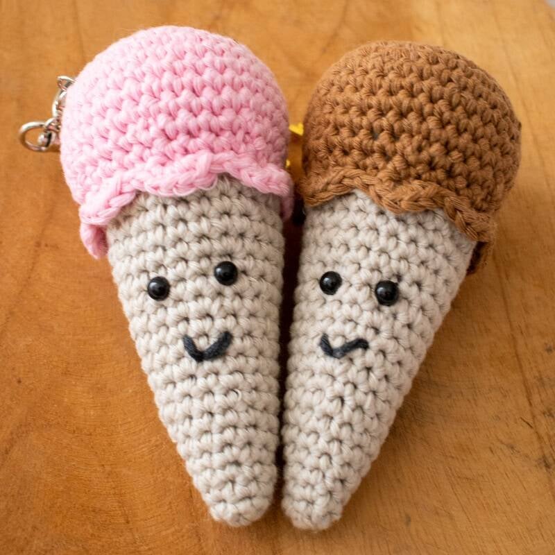 Sleutelhanger ijsjes, haakpatroon