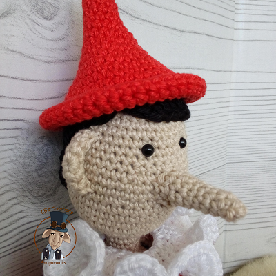 Pinokkio, haakpatroon met versteviging in nek