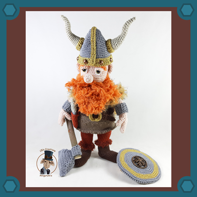 Stoere Viking, haakpatroon, Helm met hoorns