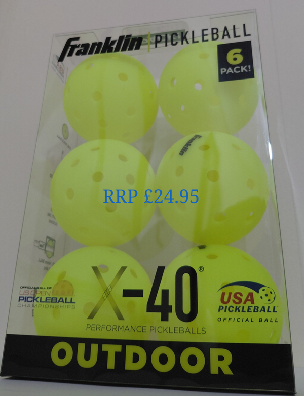 Franklin X-40 pickleball 6 pack Optic Yellow