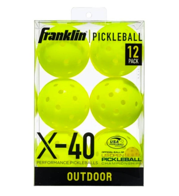 Franklin X-40 Outdoor pickleball 12 pack Optic Yellow