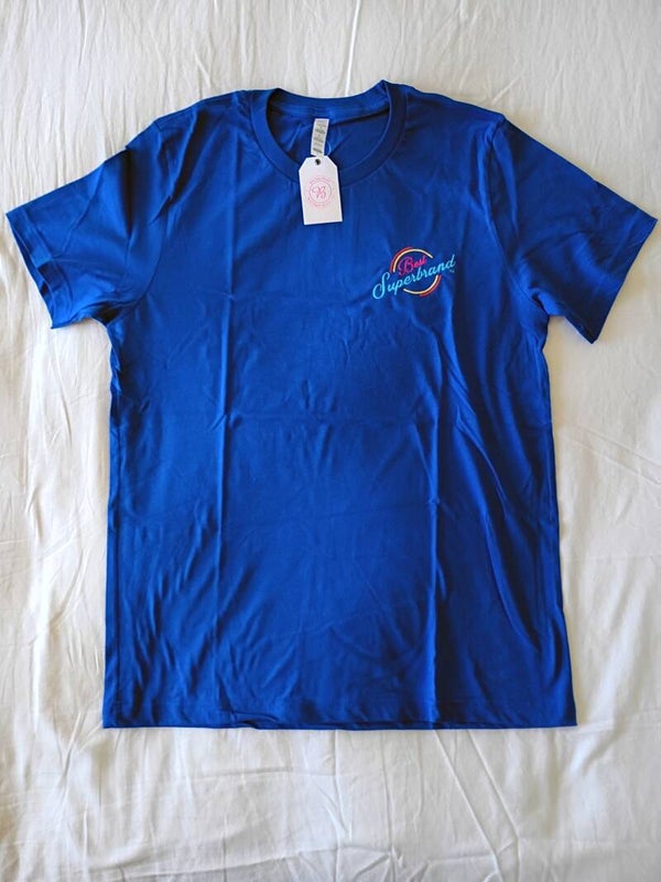 T-shirt Blue Embroidered Design