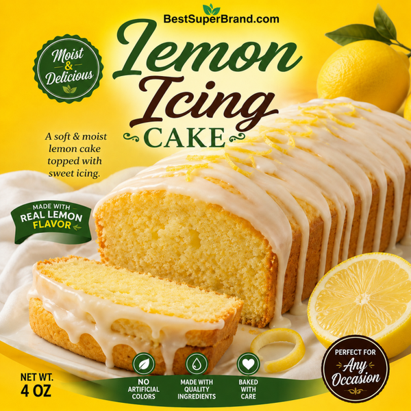 Lemon Icing Cake Slice 4 oz