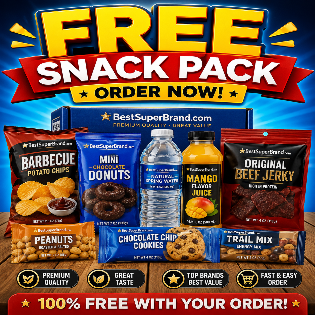 FREE Snack Pack! just Pay Shipping.