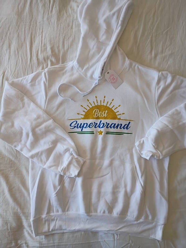 Hoodie White with Glitter