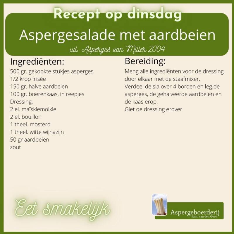 aspergesalade met aardbeien