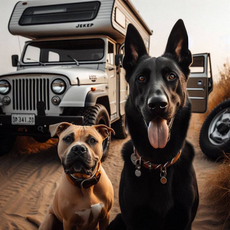 nomadlife-vanlife-mannen en hun honden. Dogstories.