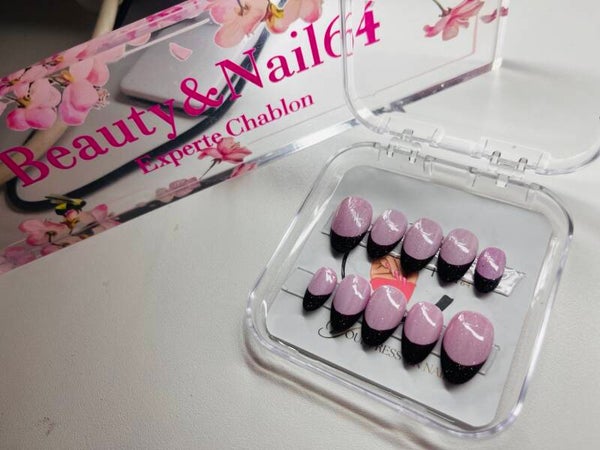 Press On Nails Lila Élégance – Reproductible sur commande | Taille personnalisée