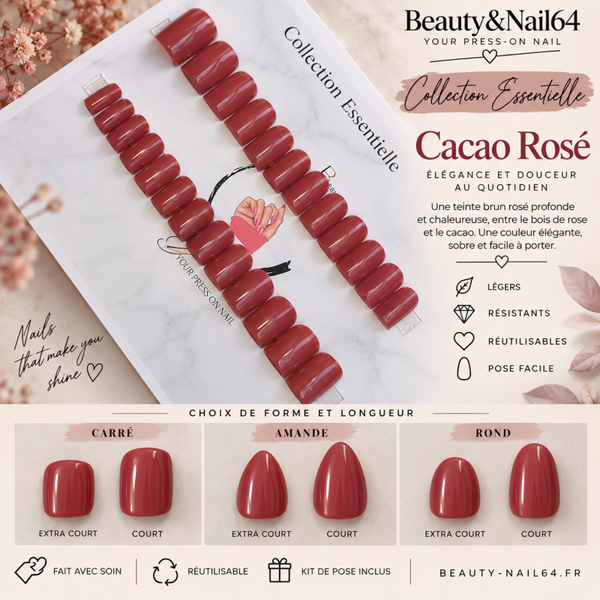 Press On Nail – Cacao Rosé – Collection Essentielle – Universel