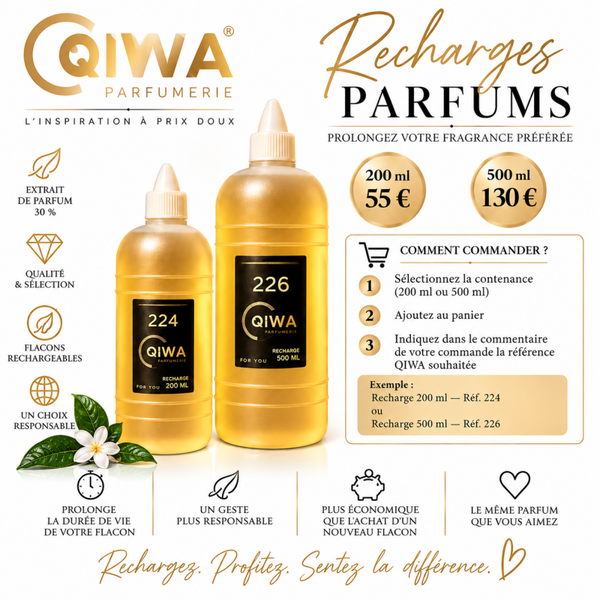 Recharge parfum QIWA — 200 ml OU 500ml
