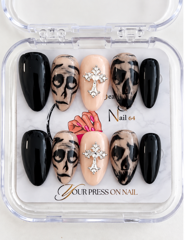 Press On Nails – Rituel Sombre – Reproductible sur commande – Taille personnalisée