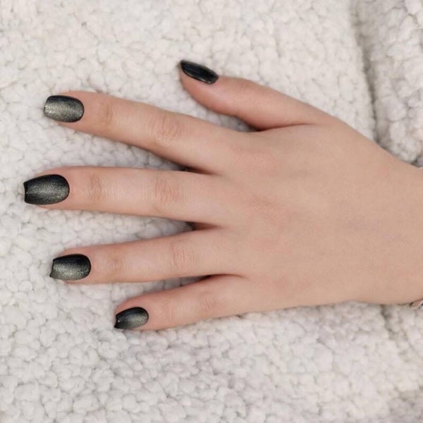 Press on Nail - Cat eyes Gris Ombre - Taille S - Unique