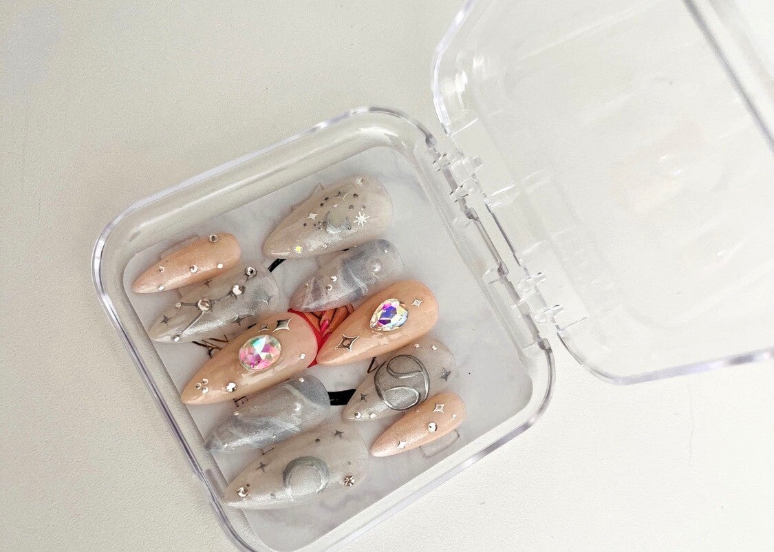 Press On Nail - Cancer Céleste ♋ - Collection Signature - Tailles Personnalisées