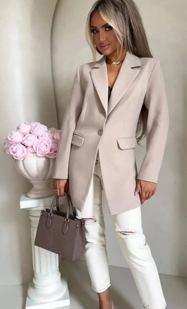 BLAZER LONG – LICHTBEIGE