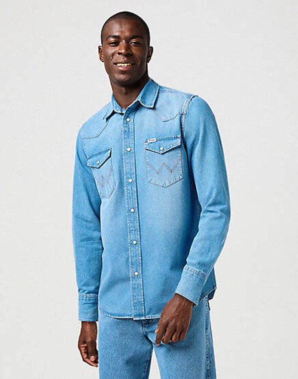 wrangler WESTERN SHIRT MID LIGHT WASH (2986)