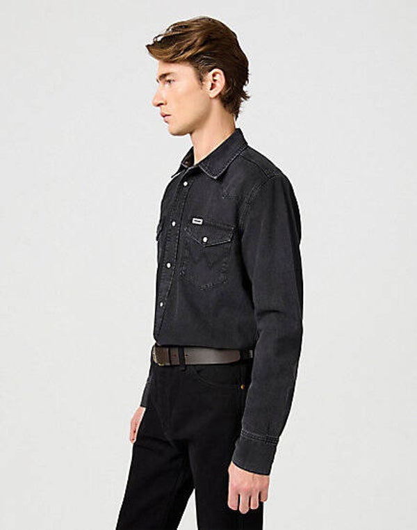 wrangler WESTERN SHIRT RINSE BLACK (2989)