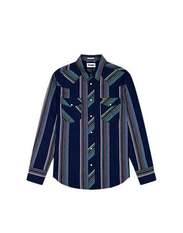 WESTERN INDIGO SHIRT VINTAGE BLUE wrangler (3028)