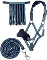 Halster set met karabijnhaak & vliegenfrontriem (3130)