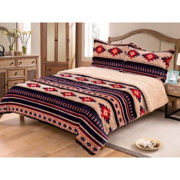 King Size 3 pc Borrego comforter set with southwest design (2844)