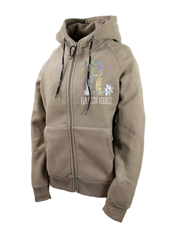 Ranch Girls Hooded Sweat Jacket ´SHINY´ brindl (2386)
