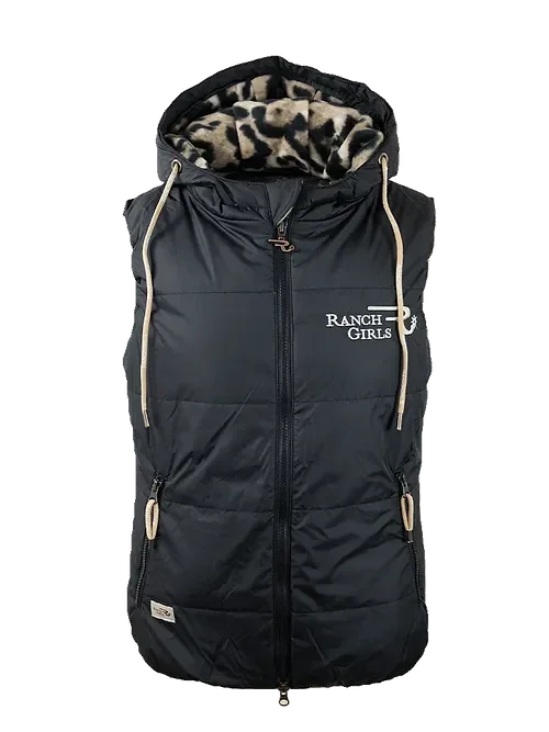 Ranch Girls Hooded Vest `PAM` black / leo (2794)