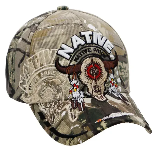 Native Pride Tribal Longhorn Bull baseballpet (2923)