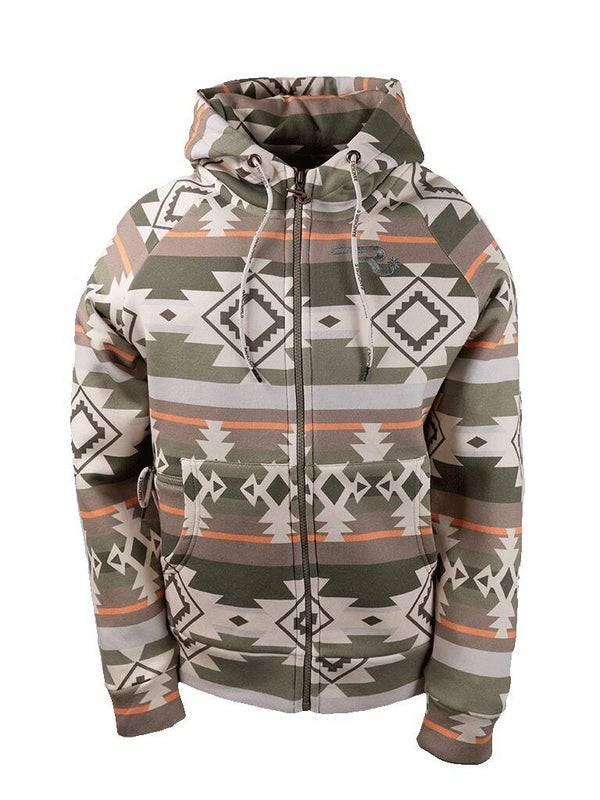Ranch Girls Hooded Sweat Jacket ´SHIRLEY´ aztec | khaki (2883)