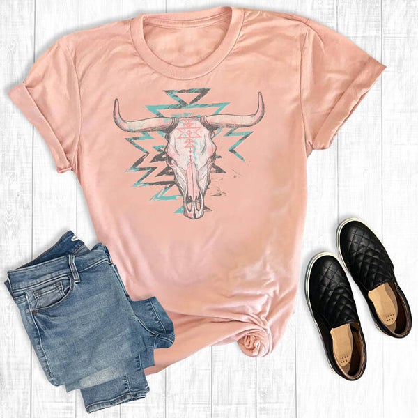 t-shirt ''western aztec cowskull'' (1289)