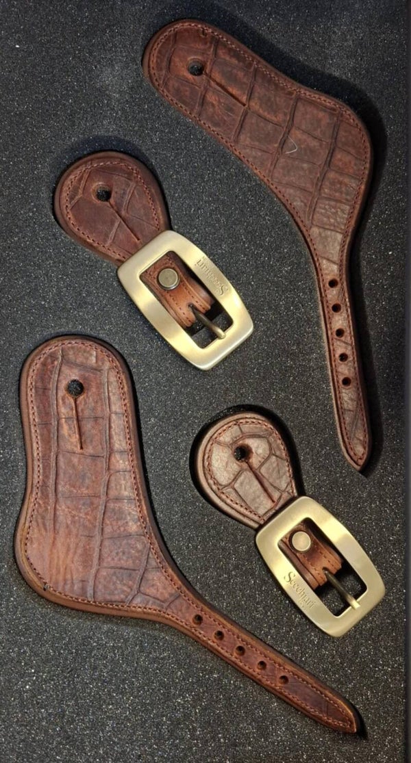 spurs straps + buckle Citrus crocco cotto Secchiari (2913)