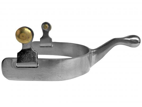 Stainless Steel Humane Spurs with Brass Buttons. (2272)