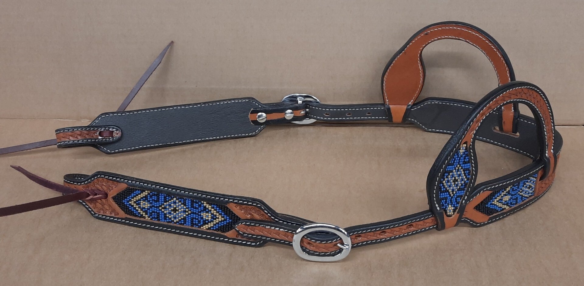 Double ear headstall  BEADS (2995)