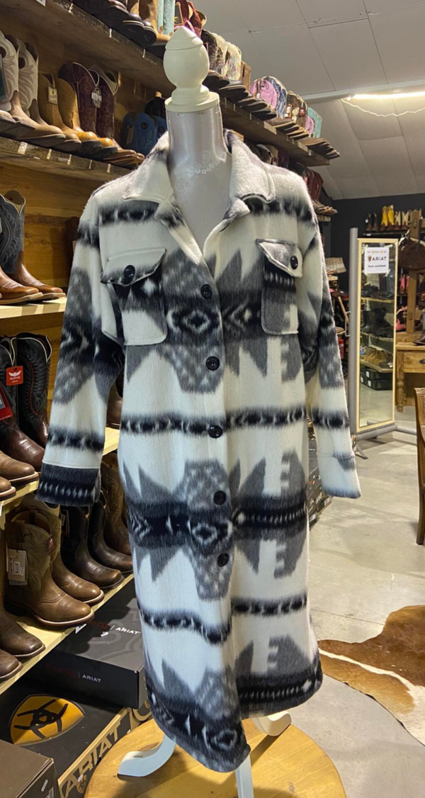 lange vest wit/zwart/grijs (582)