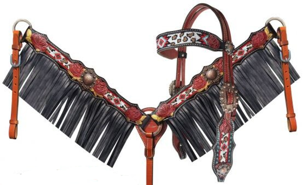 set kopstuk + borstriem rozen (1135)