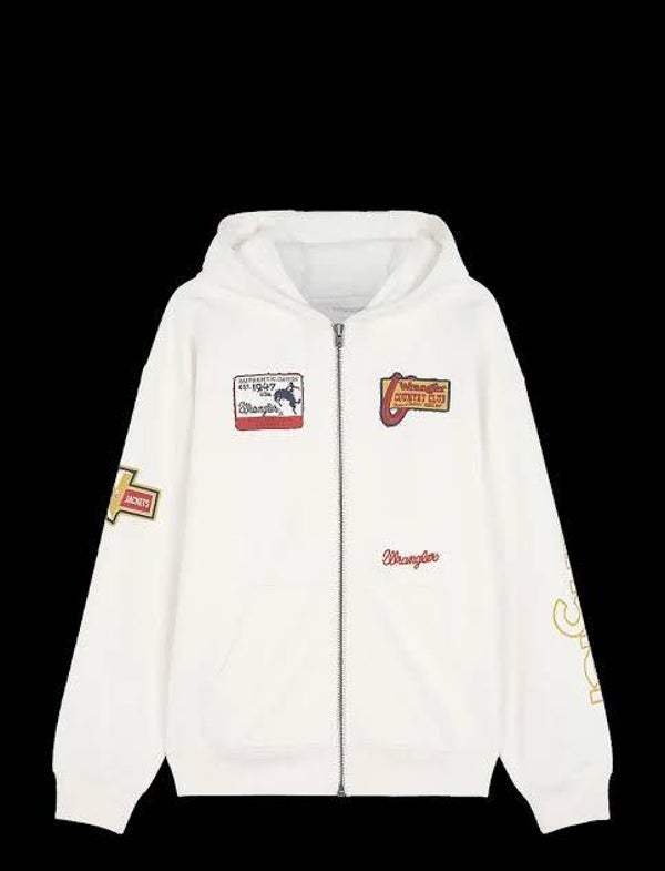 WRANGLER GRAPHIC ZIP HOODIE BRIGHT WHIT (3165)