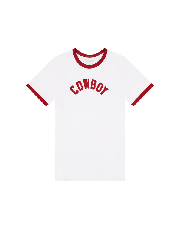 RINGER TEE WORN WHITE wrangler (3024)