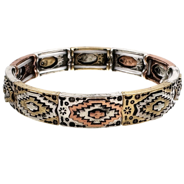 Elastische armband met Azteekse Ganado-print (3094)