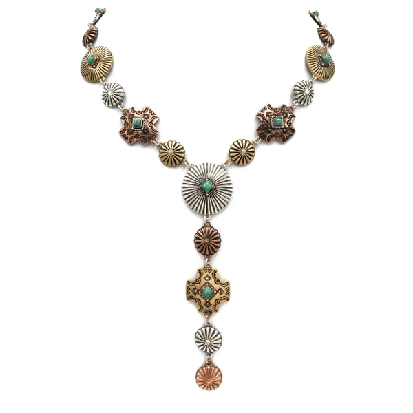 Metalen halsketting van Western Cross Native Concho Y (3099)