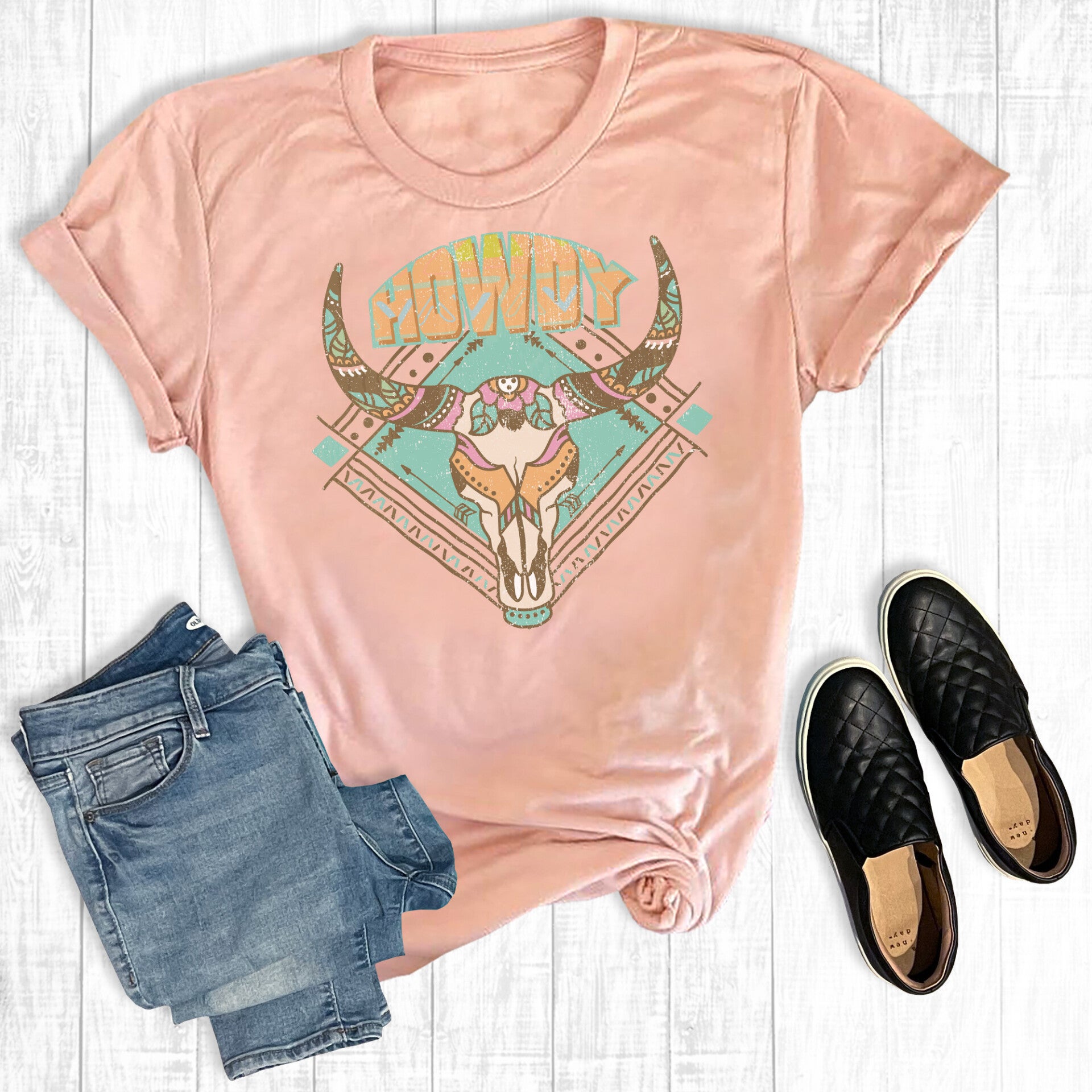 t-shirt ''howdy cowskull (1286)
