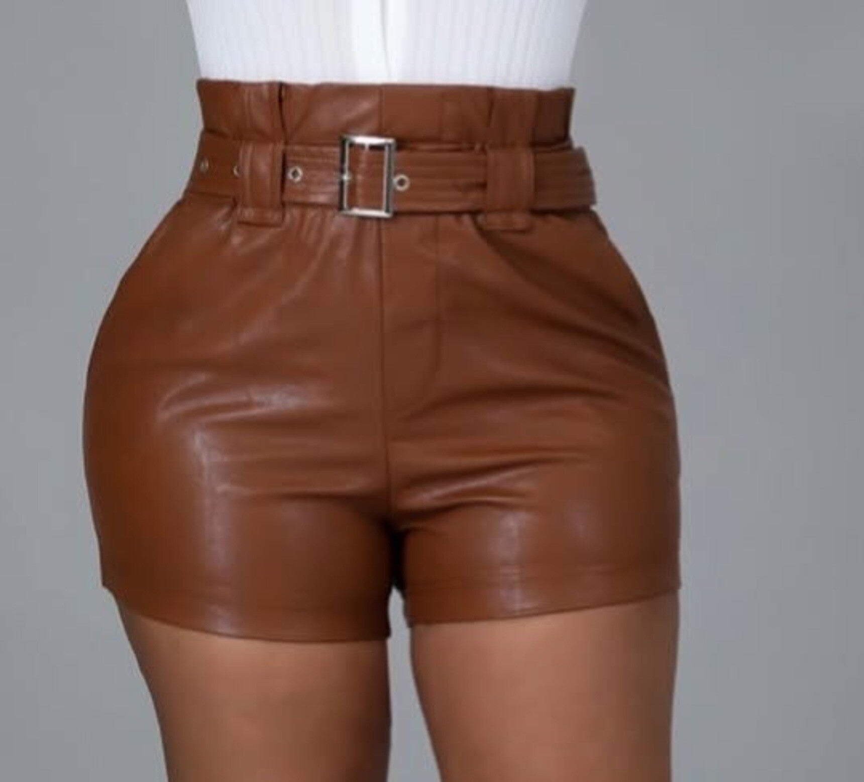 Mocha Heat Leather Shorts