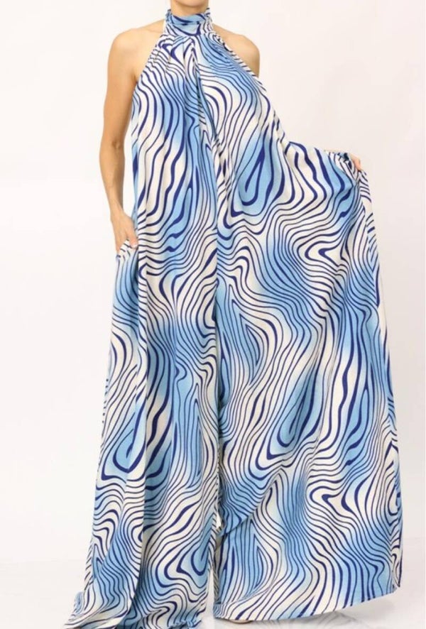 Ocean Breeze Backless Jumpsuit